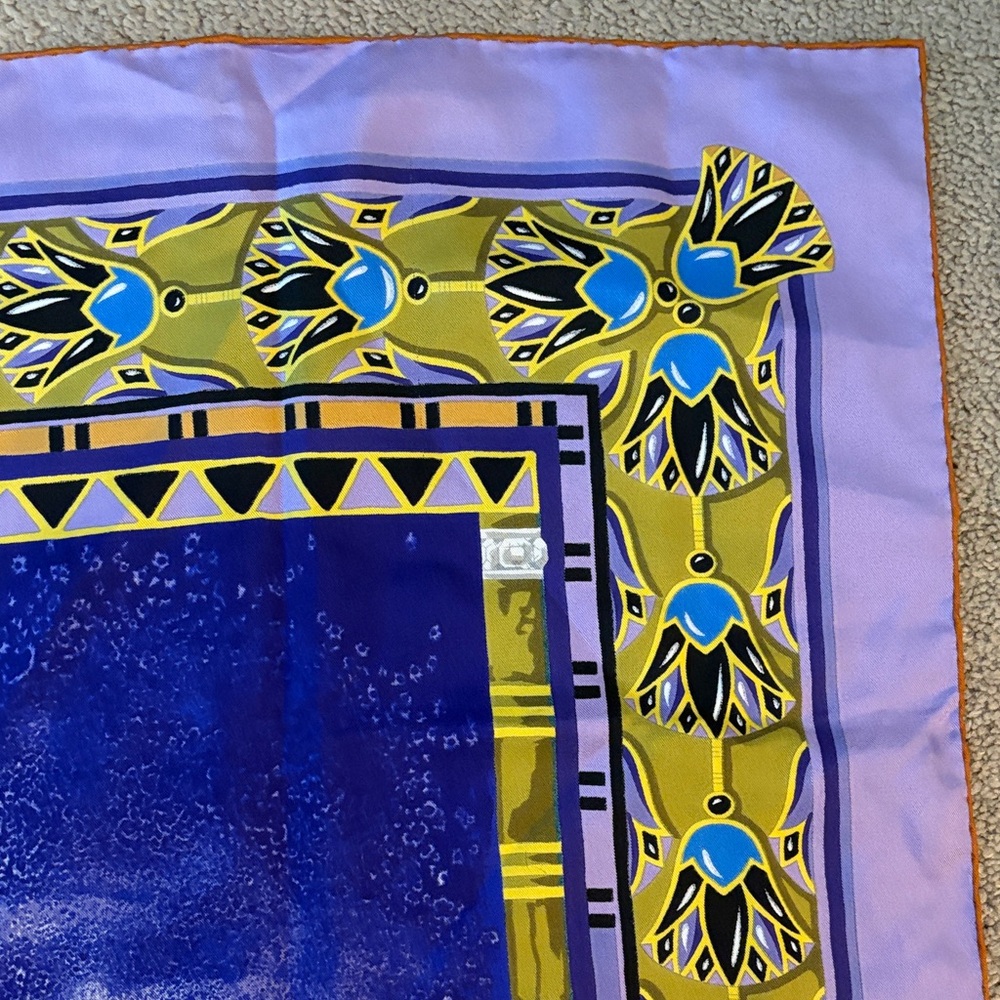 Elegant Purple and Gold Designer Scarf - Picture 2 of 10